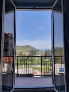 a view from a window of a balcony at LIBARNA in Serravalle Scrivia