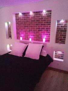 Postel nebo postele na pokoji v ubytování magnifique loft avec jacuzzi et sauna privatif