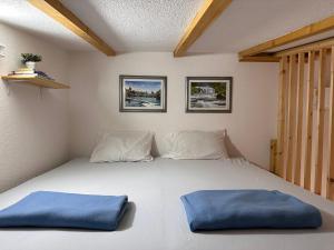 a bed in a room with two blue pillows on it at Holiday Home Emma in Bihać +56 photos