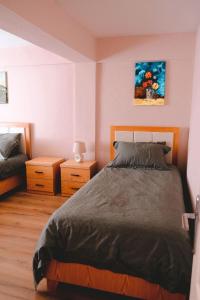 Cama o camas de una habitación en Temali Apartment 2 - City Centre
