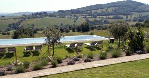a swimming pool in the middle of a field at Marrucheti 82 in Campagnatico