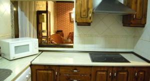 的住宿－Casa El Prejon，厨房配有微波炉和台面