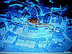 a map of a city with a red line at B&B da Gi&Jo in Forgaria nel Friuli