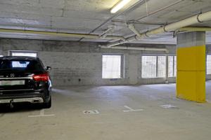 un garage con un'auto parcheggiata in esso di 108 Waverley a Città del Capo