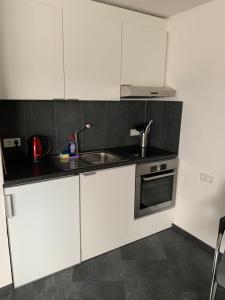 Kuchyň nebo kuchyňský kout v ubytování Apartment Aqualonnähe