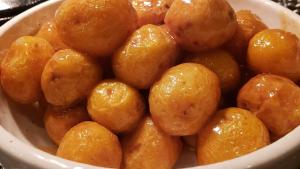 a white bowl filled with tater tots at Dormy Inn Express Koriyama in Koriyama