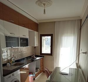 GumushaneにあるGÜMÜŞHANE ŞİRAN ÖZEL KİRALIK TATİL DAİRESiのシンクと食器洗い機付きのキッチン
