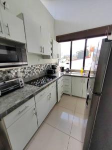 Kuchyň nebo kuchyňský kout v ubytování Apt Morpho Cas'Aguacate close to Airport, Pedregal, Centro Convenciones