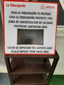 Certifikát, hodnocení, plakát nebo jiný dokument vystavený v ubytování Casa La Tabasqueña