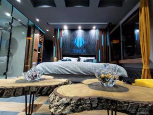 Postel nebo postele na pokoji v ubytování Private Spa Penthouse