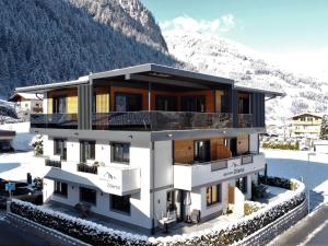 a rendering of a house with mountains in the background at Spacious Apartment near Ski Area in Mayrhofen in Mayrhofen