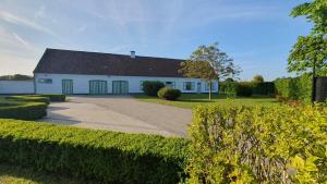 a white building with a brown roof and a driveway at Villazzo in Ghent