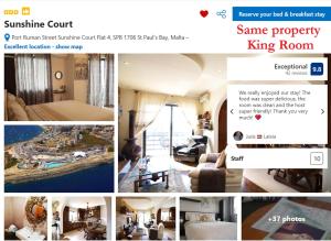 un collage de cuatro fotos de una sala de estar en Sunshine Court Budget, en St Paul's Bay