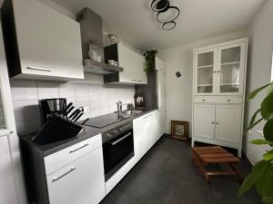 Kuchyň nebo kuchyňský kout v ubytování Apartment Hideaway