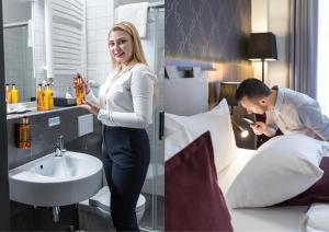 Postel nebo postele na pokoji v ubytování Best Western Hotel Mariacki Katowice
