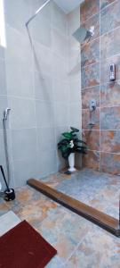 een badkamer met een douche en een plant. bij The Hills View in Nairobi