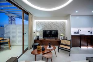 Telewizja i/lub zestaw kina domowego w obiekcie PRB Aparment Puerto del Carmen