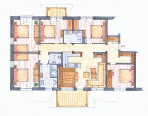 План на етажите на Appartements neben der Gondelbahn - Haus Nord