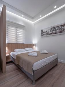1 dormitorio con 1 cama grande en una habitación en Apartments Mary, en Budva