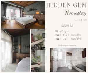 a collage of pictures of a bedroom with a bed at HIDDEN GEM*HEART of THE OLD QUARTER*5BR*FULL HOUSE in Hanoi