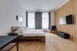 Televízia a/alebo spoločenská miestnosť v ubytovaní Vita Nejedleho apartments