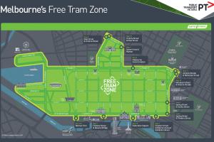 a map of the melbourne free tram zone at A Modern 2BR Apt with Harbour Views FREE Parking in Melbourne