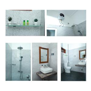 a collage of four pictures of a bathroom at Airport Colombo Pocket Paradise in Seeduwa