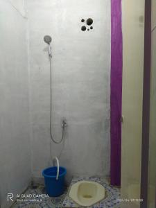 a bathroom with a toilet and a shower at D' pamor Homestay in Halangan