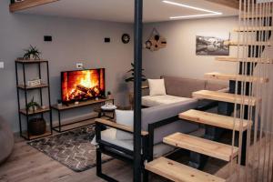 Posezení v ubytování Wooden Art