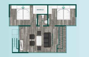 un plano de planta de un edificio en Ferienhaus Sky Grundbelegung 4 Pers, en Elsterheide