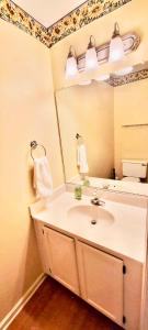 un baño con lavabo y espejo en Newport News Treasure, en Newport News