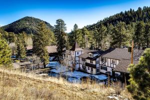 an aerial view of a house in the mountains at Estes Park Vacation Rental 1 Mi to National Park in Estes Park