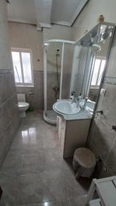 ein Badezimmer mit Waschbecken, Dusche und Toilette in der Unterkunft Calle San Pablo y Plaza Mayor in Salamanca + 29 Fotos