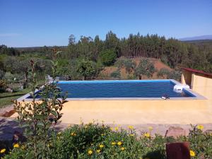 a swimming pool in the middle of a yard at Casa Thocamalu's in Covelo