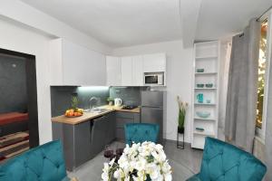 Virtuve vai virtuves zona naktsmītnē Nettes Appartement in Gradac mit Terrasse