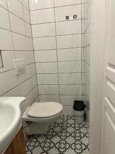 bagno con servizi igienici e lavandino di VOLGAİSTANBUL a Istanbul