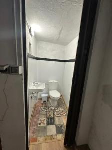 a bathroom with a toilet and a sink at Casa Rama San Pedro in San Pedro