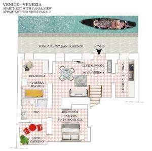 Grundriss einer Villa mit Pool in der Unterkunft Studio für 8 Personen ca 150 qm in Venedig, Adriaküste Italien Venedig und Umgebung in Venedig