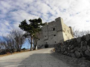 a castle with a stone wall and a tree at Mirna in Senj