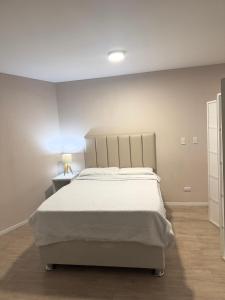 Friendly Apartment Tamayo في ليما: غرفة نوم بسرير كبير في غرفة