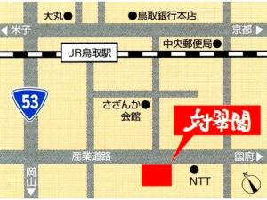 um mapa de uma rua com escrita sobre ele em Tottori Onsen Shiitake Kaikan taisuikaku - Vacation STAY 21919v em Tottori