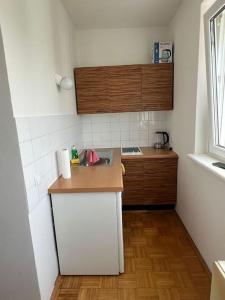 a small kitchen with a sink and a counter at Wohnung in Graz in Graz