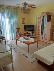 a living room with a coffee table and a tv at Apartments with a parking space Liznjan, Medulin - 11152 in Ližnjan