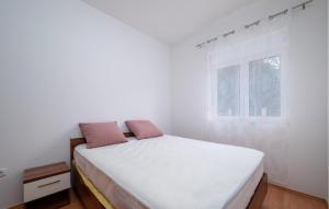 ein weißes Schlafzimmer mit einem Bett und einem Fenster in der Unterkunft Lovely Apartment In Liznjan With Kitchen in Ližnjan