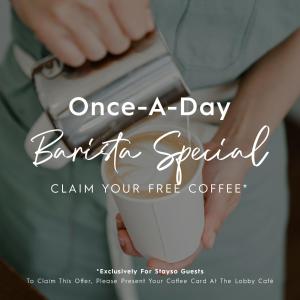 once a day bartender special drink your free coffee at Stayso The House Hotel in Istanbul