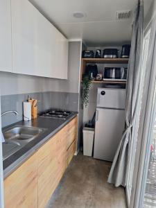 Kuchnia lub aneks kuchenny w obiekcie Mobile home Blue Lagoon 785