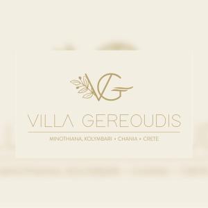 a logo for a villa genealogy clinic at Villa Gereoudis Apartments with Sea View & Pool in Kolymvari