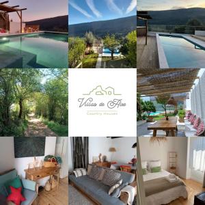 a collage of photos of a villa with a pool at Villas de Aire in Mira