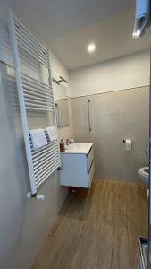 ein Bad mit einem Waschbecken und einem WC in der Unterkunft Il Sogno del Lago in Anguillara Sabazia