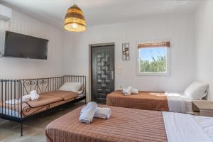 Ένα ή περισσότερα κρεβάτια σε δωμάτιο στο Kleris Apartment 9 Tinos